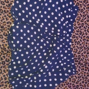 Women's blue and white polka dot shorts